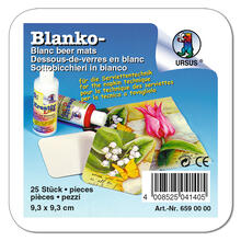 Blanko-Bierfilz / Bierdeckel rund, wei,  9,3 cm, 25 Stck