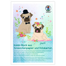 Kombiblock Pastell, Fotokarton & Tonzeichenpapier, 10 + 10 Blatt, 23 x 33 cm, sortierte Farben