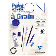 NEU Clairefontaine Multitechnik PaintOn A6, mit zwei Krnungen, geleimt 250g/qm, 15 Blatt, wei
