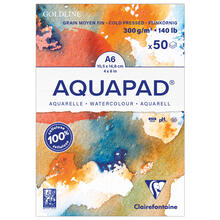 NEU Clairefontaine Malblock Aquarell Goldline A6, mittelfein gekrnt, geleimt 300g/qm, 50 Blatt