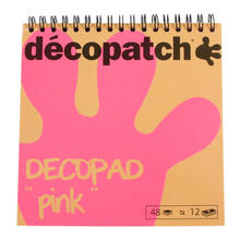 Decopad, 12 x 4 Bltter, 15cm x 15 cm, pink