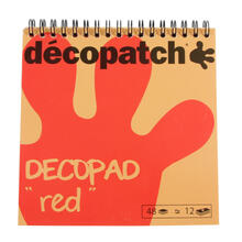 Decopad, 12 x 4 Bltter, 15cm x 15 cm, rot