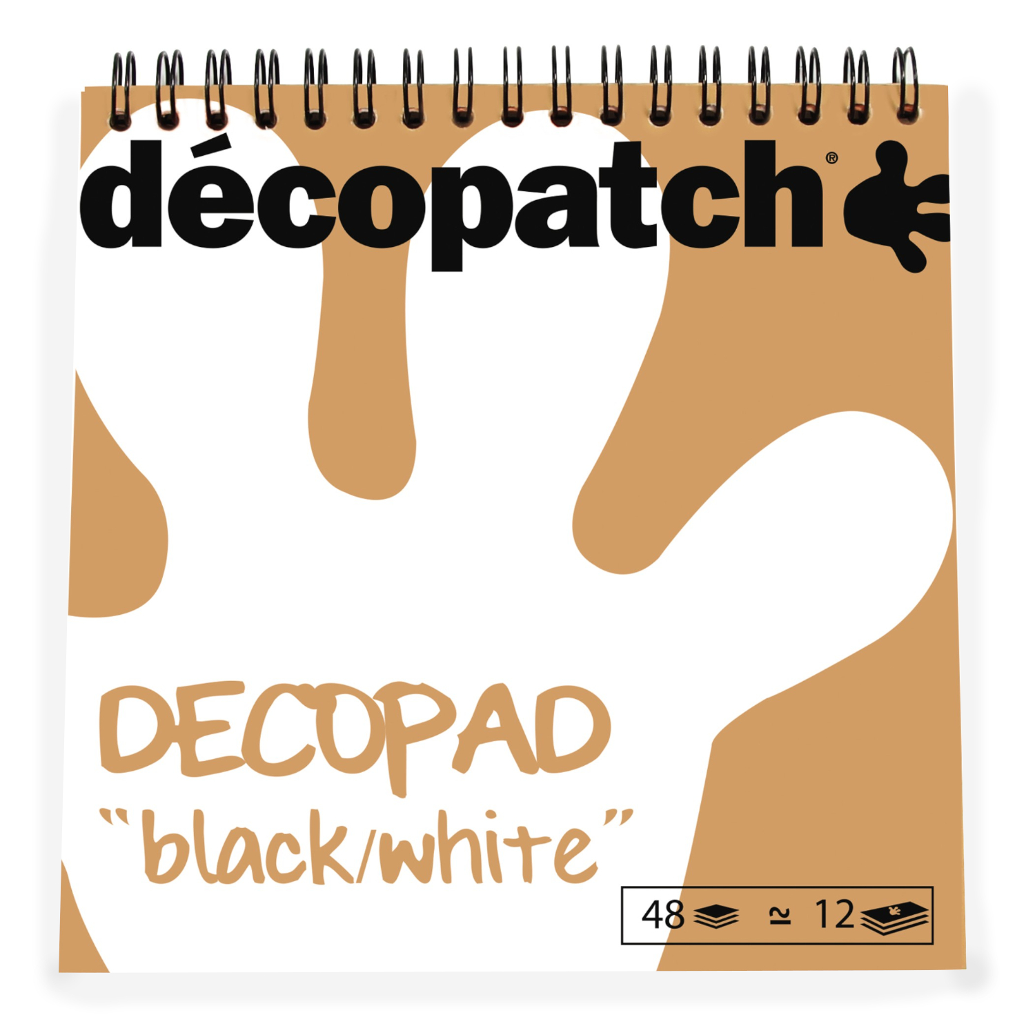 NEU Decopad, 12 x 4 Bltter, 15cm x 15 cm, schwarz-wei