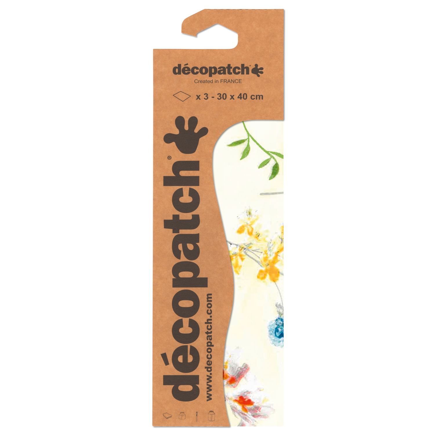 NEU Decoupage- / Decopatch-Papier mit Metallic-Effekt, 3 Bogen 30 x 40 cm, Motiv-Nr. 851