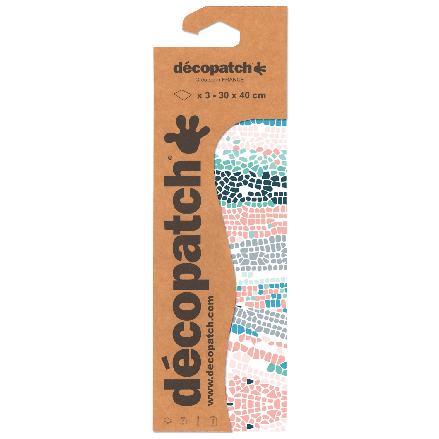NEU Decoupage- / Decopatch-Papier mit Metallic-Effekt, 3 Bogen 30 x 40 cm, Motiv-Nr. 857