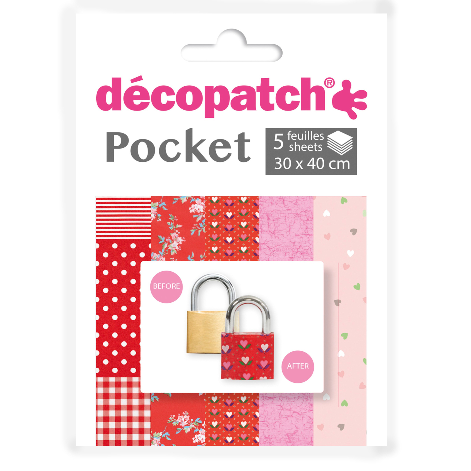 NEU Decoupage- / Decopatch-Papier Pocket-Sortierung, 5 Bogen 30 x 40 cm, Motive: 484, 658, 814, 299, 684