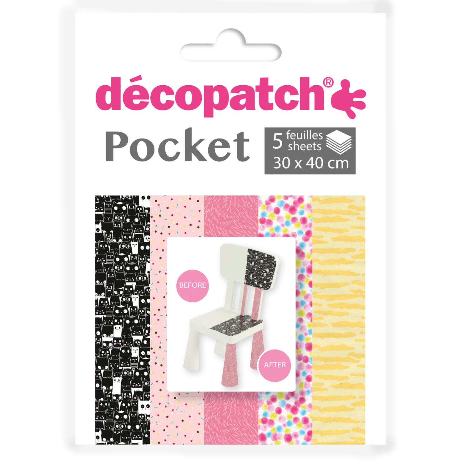 NEU Decoupage- / Decopatch-Papier Pocket-Sortierung, 5 Bogen 30 x 40 cm, Motive: 772, 681, 667, 689, 838