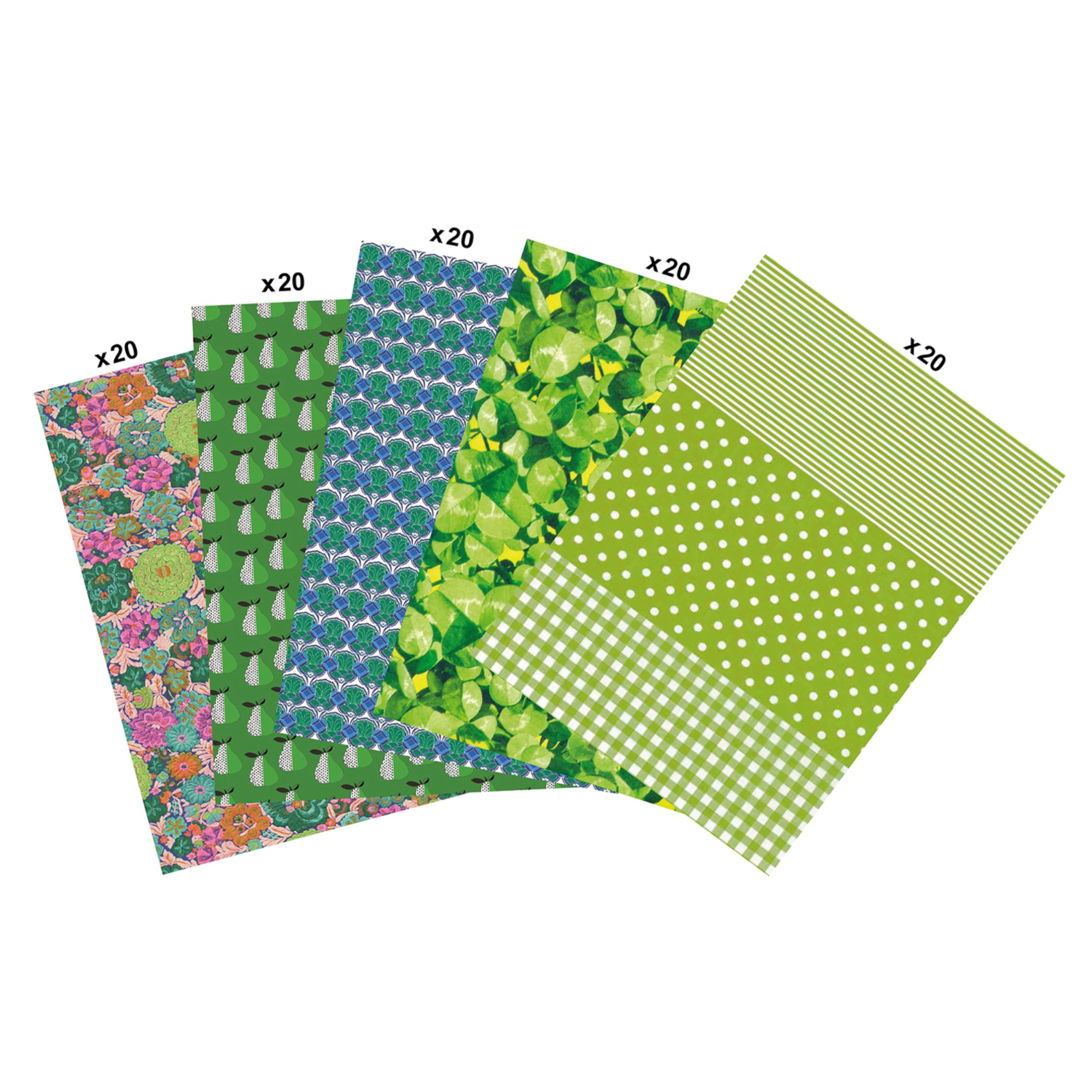 NEU Decoupage- / Decopatch-Papier Maxi-Packung, 100 Bogen 30 x 40 cm, Grün
