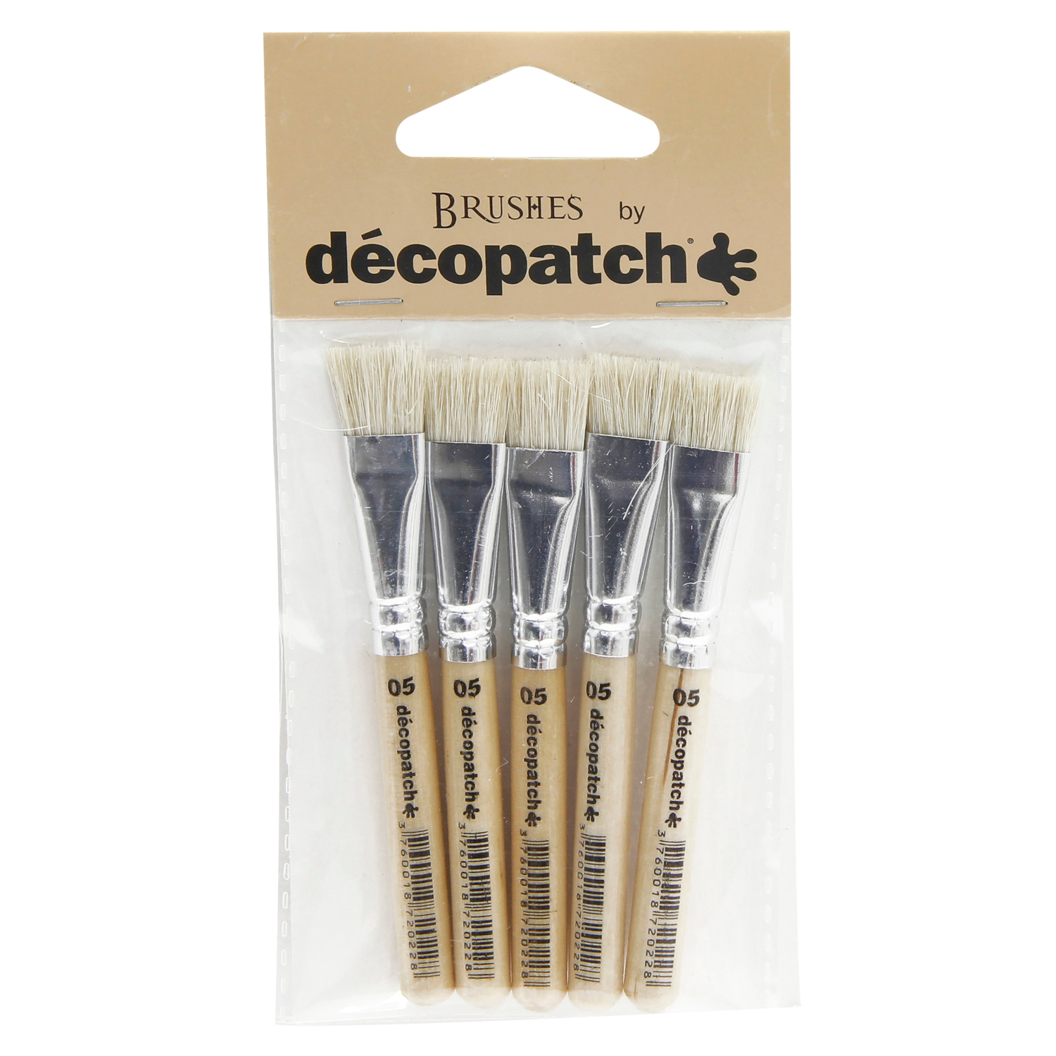 NEU Decoupage- / Decopatch-Pinsel-Set, 5 Borsten-Pinsel, Breite: 1 cm