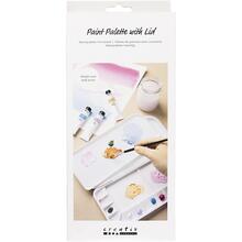 Mischpalette mit Deckel, Gr��e 27x12,7x2,3 cm, Silber / Wei�