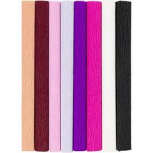 Floristen-Krepppapier, 25x60 cm, Extrastark, 105 g, Harmonie in Lila-Pink, 8 Rollen