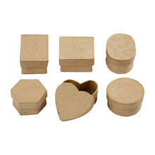 NEU Mini-Schachteln 6 Stck sortiert, Hhe: 3 cm, Mae: 4-6 cm