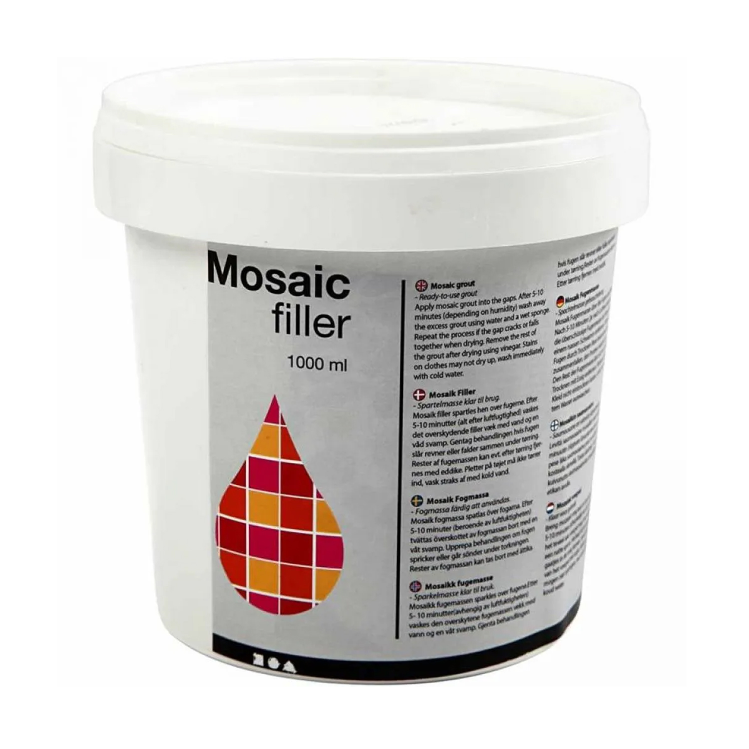 NEU Gebrauchsfertige Mosaik Fugenmasse / Fugenfüller, 1000 ml, Weiß
