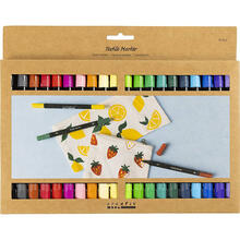 Textil-Marker / Stoffmalstifte, Doppelspitze, Standardfarben 20 Stifte