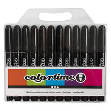 NEU Colortime Filzstifte, Schwarz, Strichstrke 5 mm, 12 Stk.