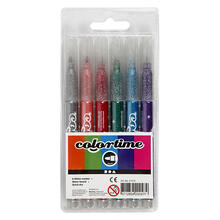 NEU Colortime Glitter Marker, Sortierte Farben, Strichstrke 2 mm, 6 Stk.