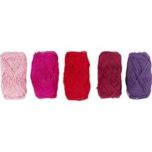 Baumwollgarn, Nr. 8/4, L�nge 5x50 m, Harmonie in Lila-Pink, 5x20 g