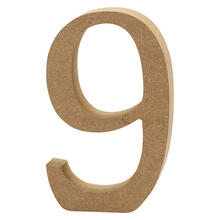 NEU MDF-Zahl, 13 cm, Strke 2 cm, natur, 9