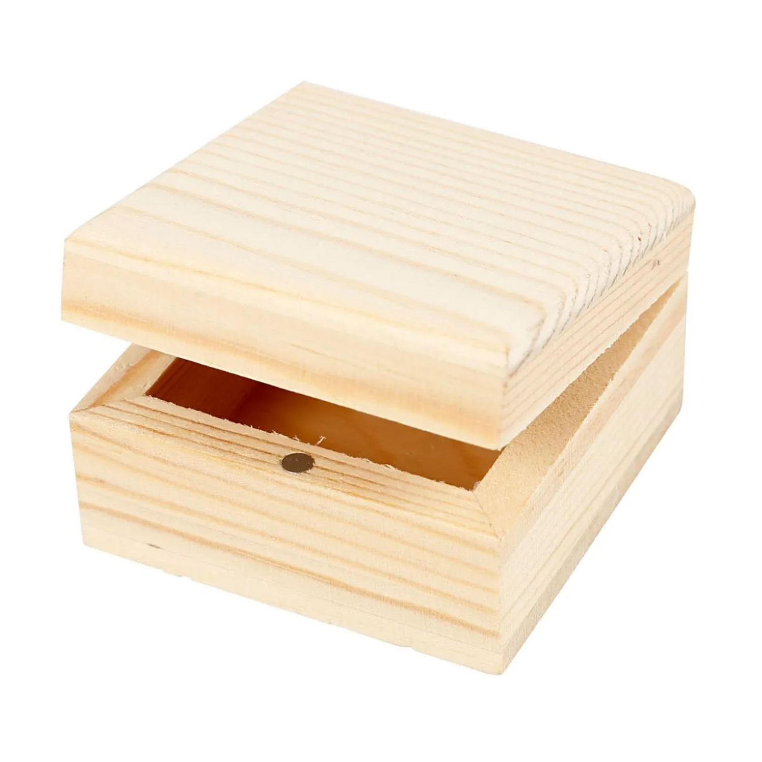 NEU Schmuckkasten aus Holz mit Magnetschliee, 6 x 6 x 3,5 cm, 1 Stck