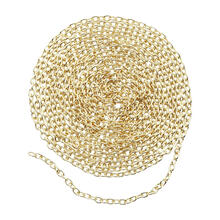 NEU Schmuckkette / Gliederkette, Metall goldfarben, 2 mm, 2 m