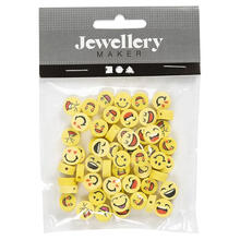 NEU Figurperlen, Smiley,  10 mm, Lochgre 1,5 mm, 60 Stk.