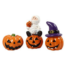 Miniatur Halloween Krbis Figuren, 3 Stck, ca. 2cm