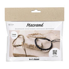 NEU Kreativ Set fr 3 Macram Armbnder in Schwarz, Olivbraun und Beige