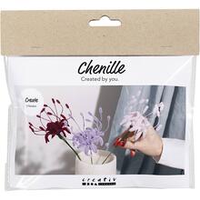 Kreativ Set Blumen aus Pfeifenreiniger / Biegepl�sch / Chenilledraht, Spinnenlilie, Rosa mattiert, Helllila, Dunkelrot