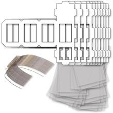 NEU Laternen Bastelset MINI Eckig Wei, 10 weie Rohlinge, 10 Bgel, 25x Transparentpapier 15,5x37 cm