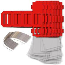 NEU Laternen Bastelset MINI Eckig Rot, 10 rote Rohlinge, 10 Bgel, 25x Transparentpapier 15,5x37 cm