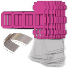 NEU Laternen Bastelset MINI Eckig Pink, 10 pinke Rohlinge, 10 Bgel, 25x Transparentpapier 15,5x37 cm