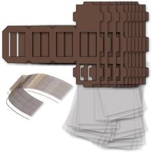 NEU Laternen Bastelset MINI Eckig Braun, 10 braune Rohlinge, 10 Bgel, 25x Transparentpapier 15,5x37 cm