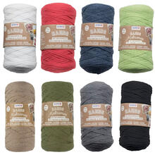 Create It Easy Textilgarn Bands / Makramee Band, 250g, Verschiedene Farben