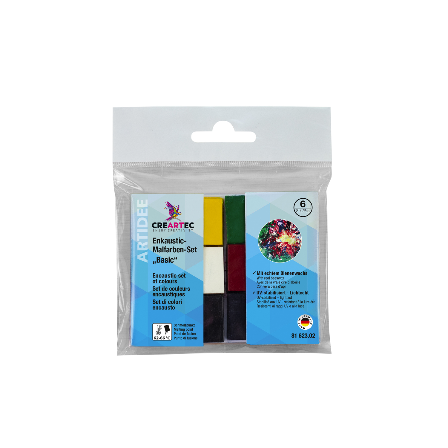 NEU Enkaustic-Malfarben-Set Basic, 6 Farben ca. 10 g