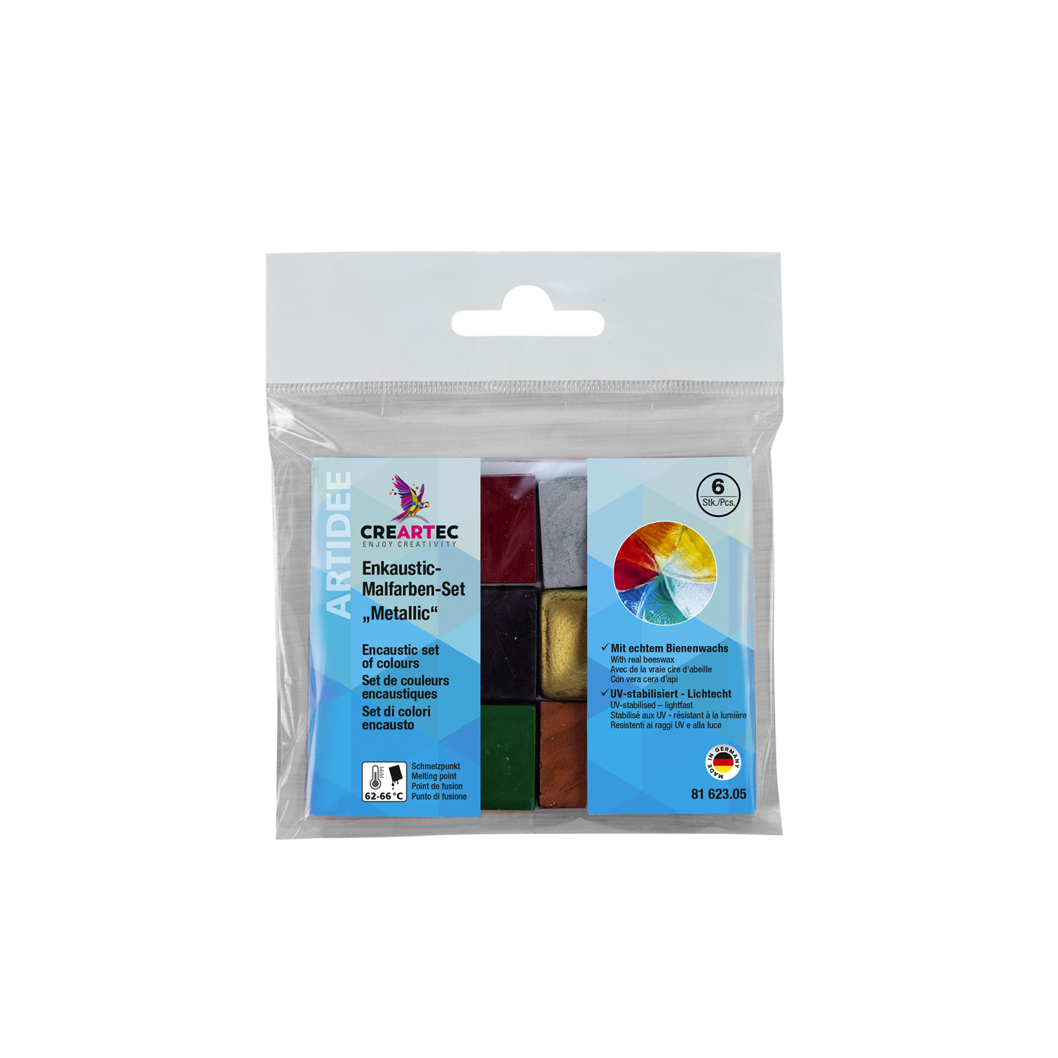 NEU Enkaustic-Malfarben-Set Metallic, 6 Farben ca. 10 g