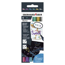 NEU EberhardFaber Metallic Marker Duo, Set mit 6 Farben sortiert