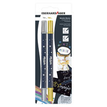 NEU EberhardFaber Metallic Marker Duo, 2er Set Gold & Silber