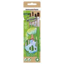 NEU EberhardFaber Green Winner, Synthetikpinsel Set, 4 Pinsel rund und flach
