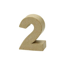 SALE Papp-Zahl, 2, Hhe 5 x Breite 3,4 x Tiefe 2 cm
