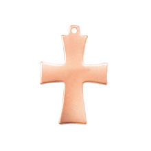 Kupferanhänger, Kreuz, Größe: ca. 22 x 33 mm, Efcolor / Emaille