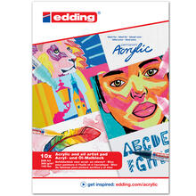 NEU Edding 30010 Acryl- und lmalblock, wei, 10 Bltter in A4, 300 g/m dickes Acrylpapier