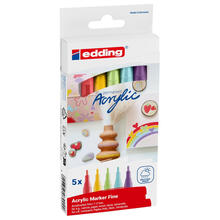 Edding 5300 Acrylmarker Fein, Spitze 1-2 mm, 5er-Set Rainbow