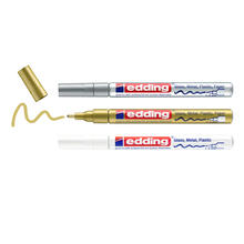 Edding 751 Paintmarker-Set 1-2mm, weiss, gold, silber