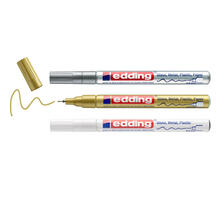 Edding 780 Paintmarker-Set 0,8mm, weiss, gold, silber