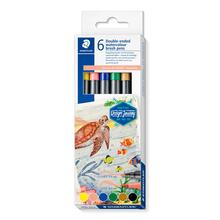 Staedtler wasservermalbare Doppelfasermaler 3001, Set Australien, 6 Farben sortiert