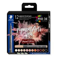 Staedtler Pigment Arts Brush Pen 12er Set, Portrait Farben