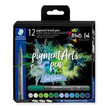 Staedtler Pigment Arts Brush Pen 12er Set, Kalte Farben