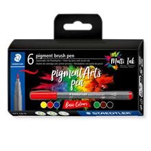 Staedtler Pigment Arts Brush Pen 6er Set, Basic-Tne