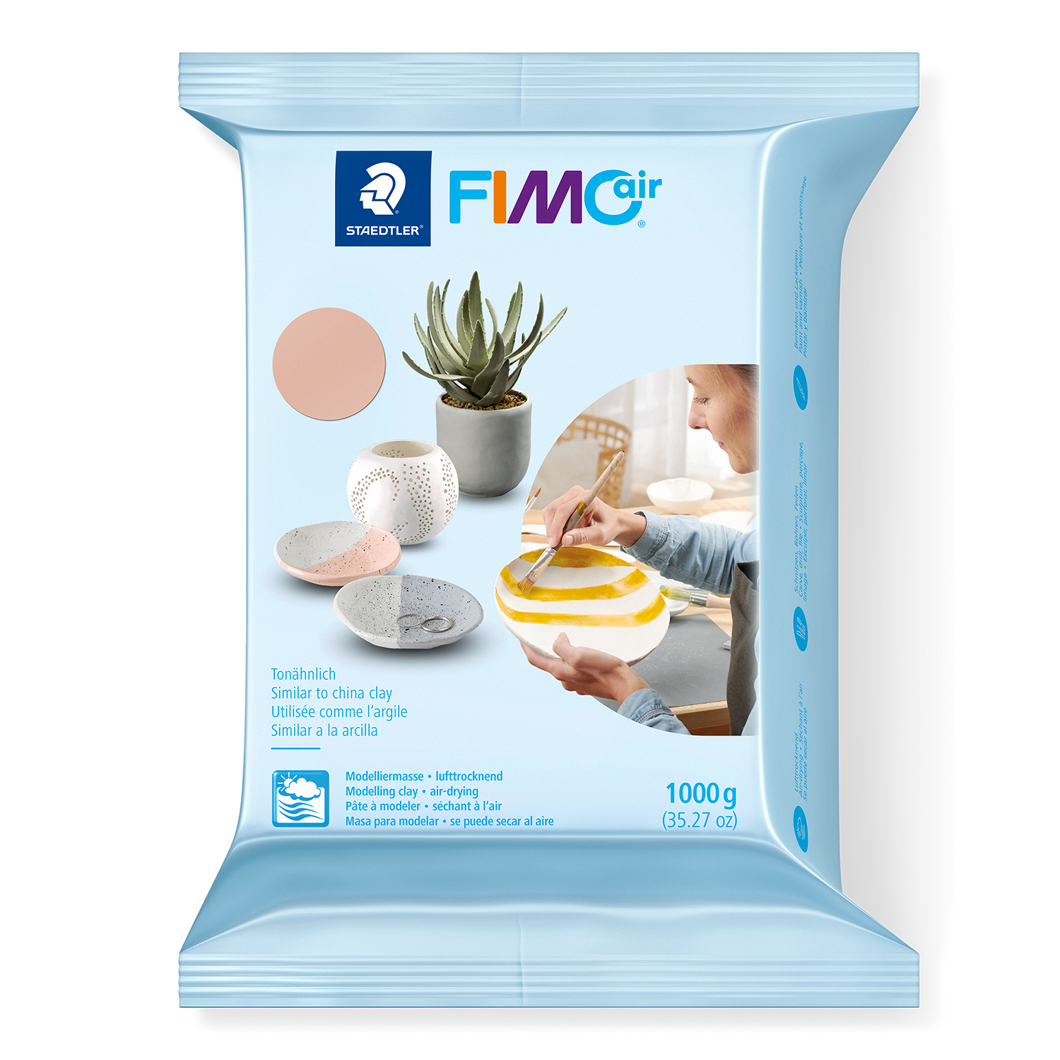 FimoAir basic Modelliermasse 1000g, blassrosa