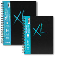 NEU Canson XL Aquarelle Buch, spiralgebunden, 300 g/m² - Verschiedene Größen